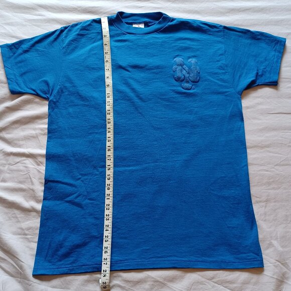 Vintage 1980s Miller MLB Baseball New York Mets Blue Puff Print T-Shirt Large - Picture 9 of 9